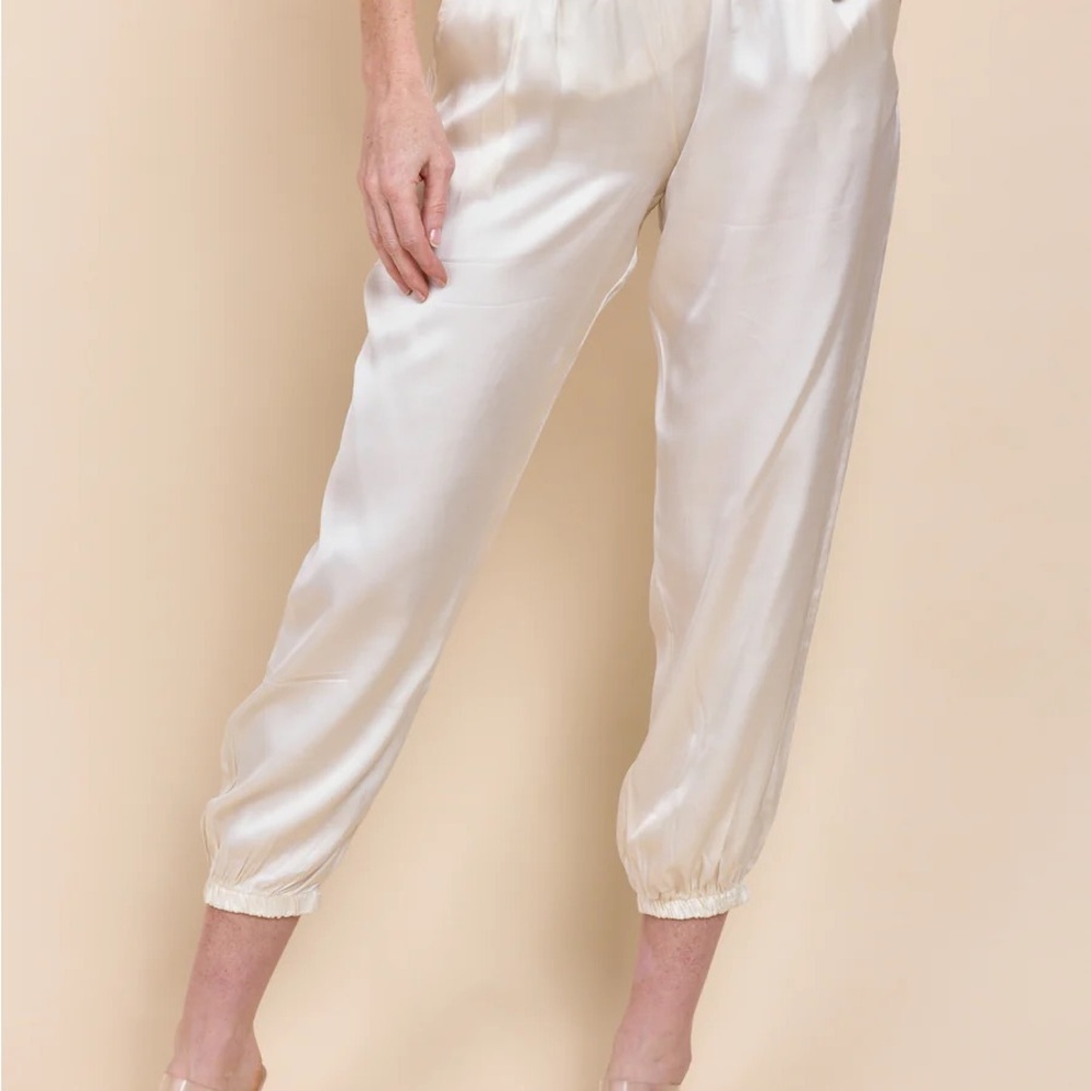 Sofia Collection Elegant Cream Women's Pants Small